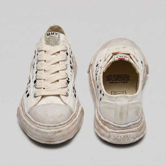 Distressed Canvas Platform Sneakers