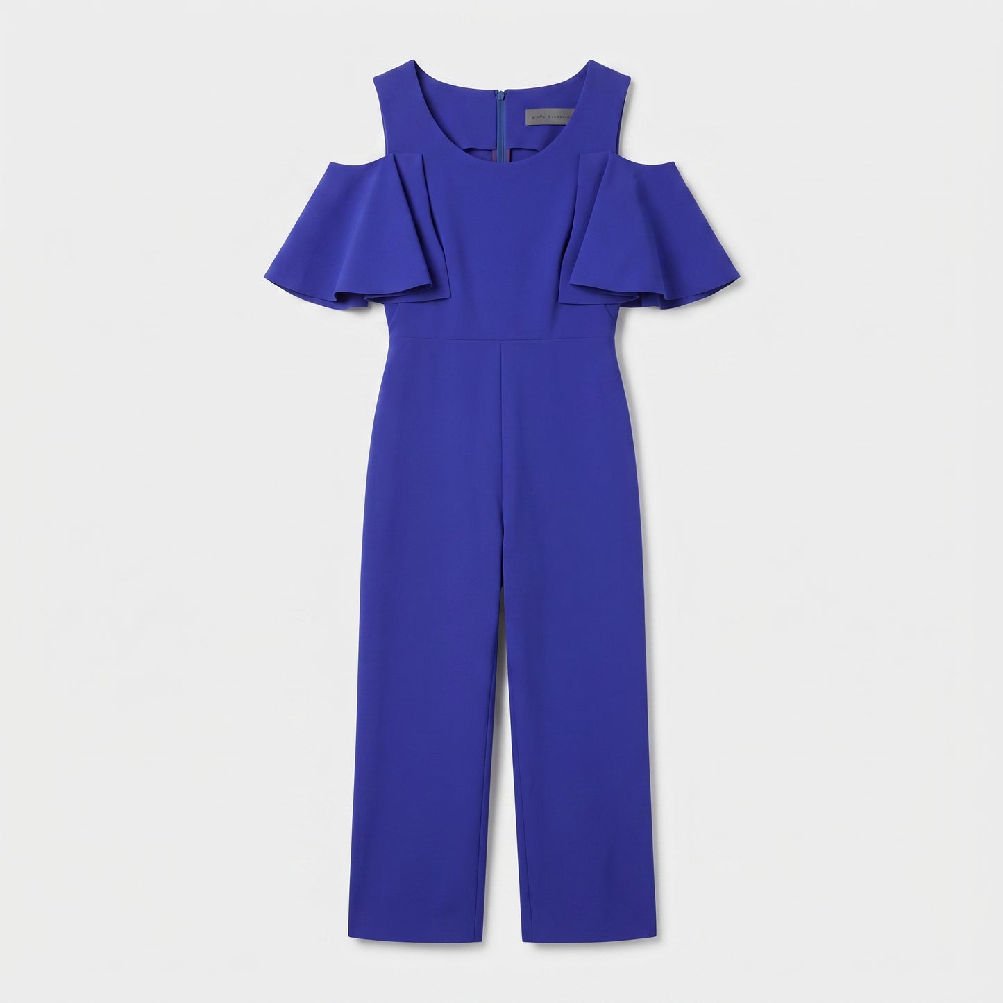 Cobalt Cold-Shoulder Ruffle Jumpsuit