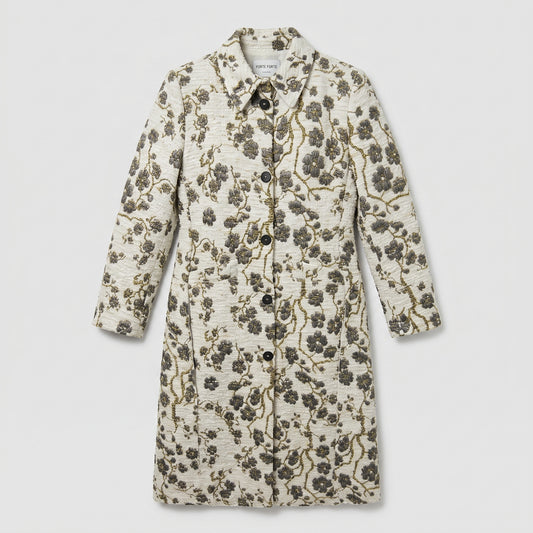Floral Brocade Tailored Coat