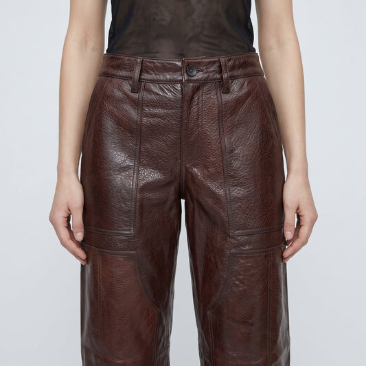 Rich Brown Leather Trousers