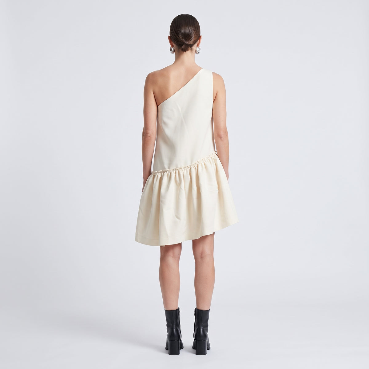 One Shoulder Flared Mini Dress