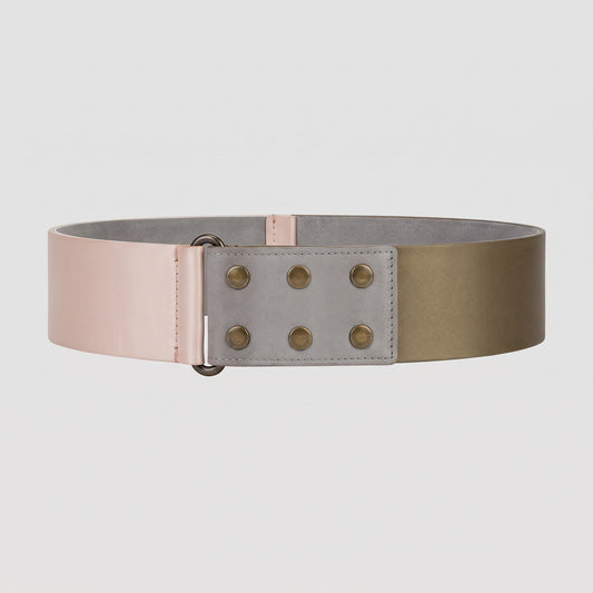Tricolor Wide Leather Belt