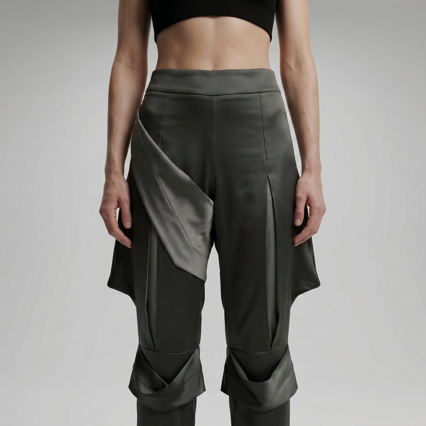 Architectural Satin Tailored Trousers