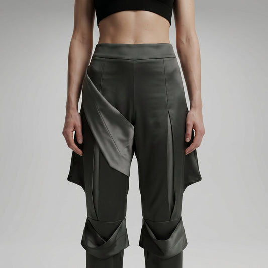 Architectural Satin Tailored Trousers