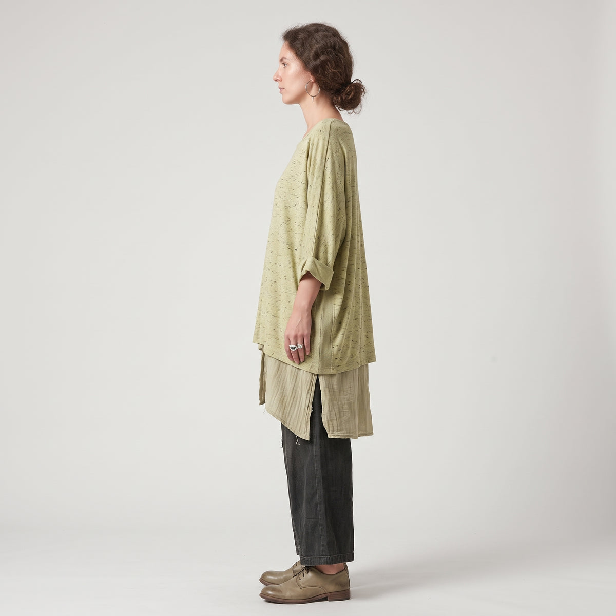 Textured Olive Oversized Tee
