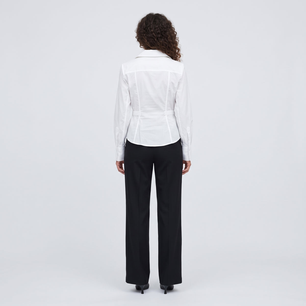Belted Crisp White Shirt