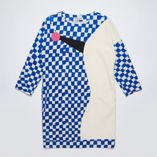 Abstract Checkerboard Shift Dress