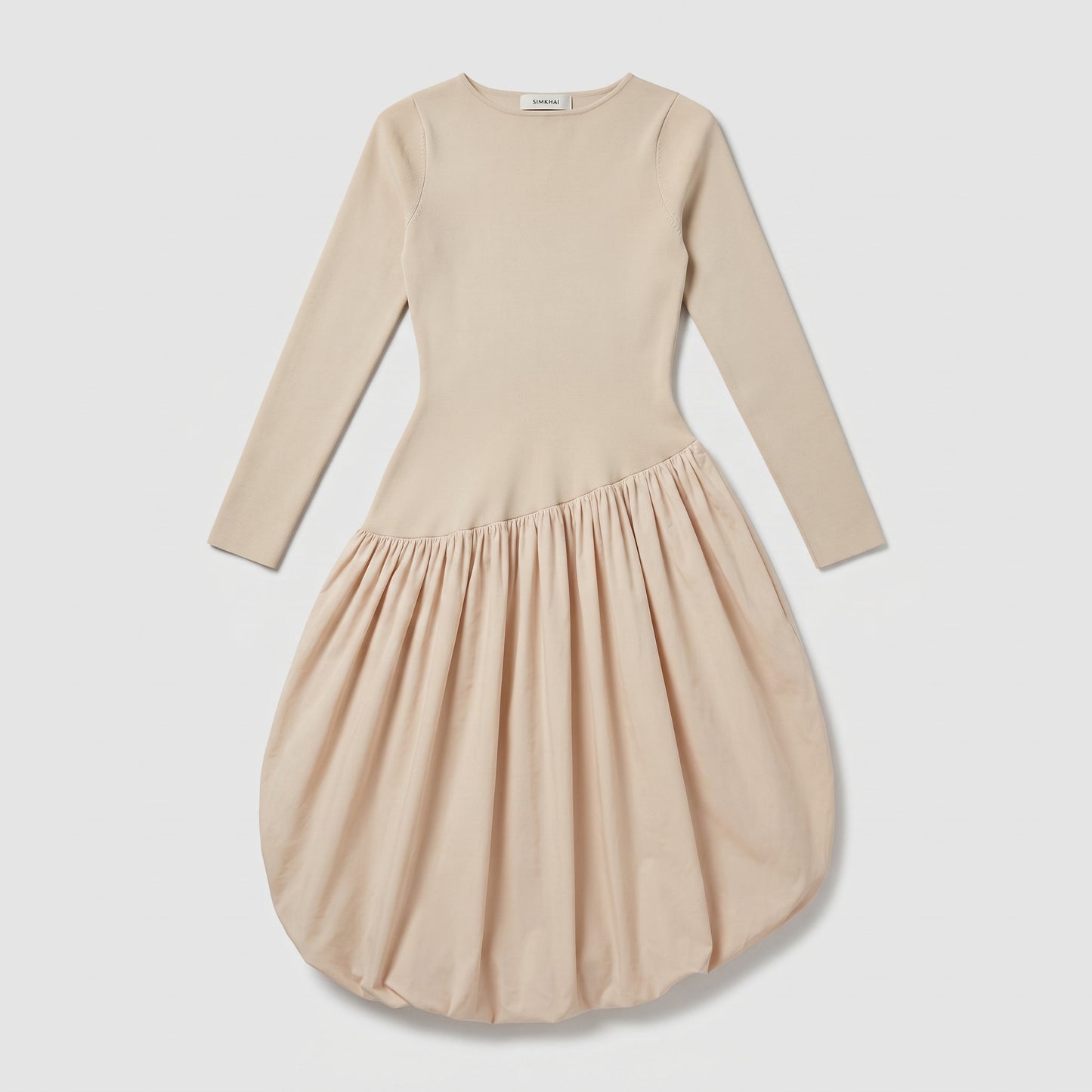 Asymmetric Gathered Hem Mini Dress
