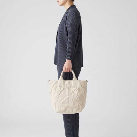Crinkled Linen Tote Bag