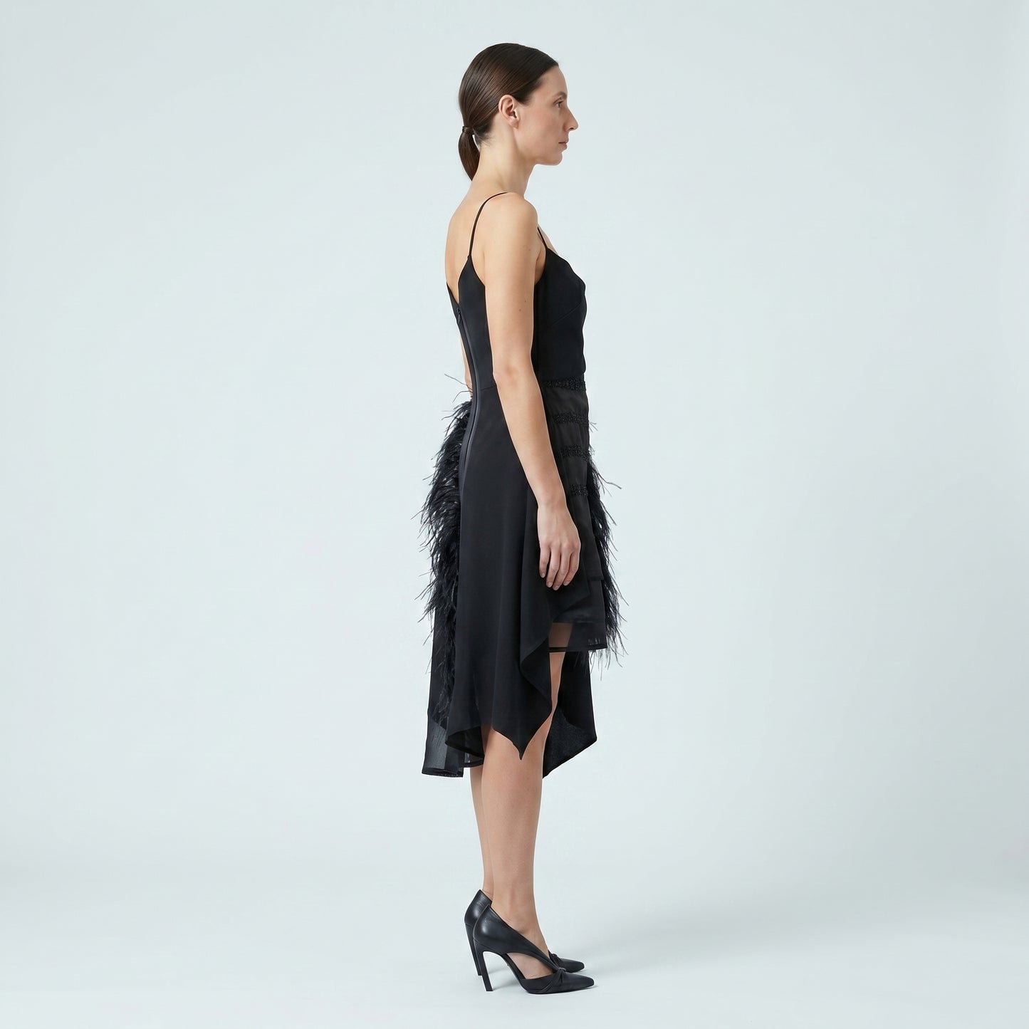 Embellished Feather Cocktail Dress