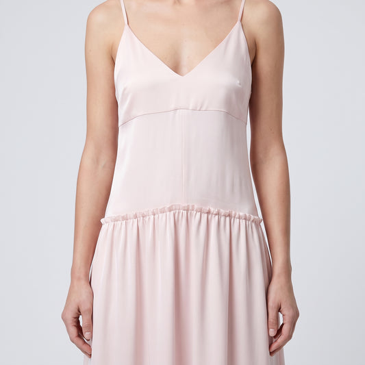 Silk V-Neck Mini Dress