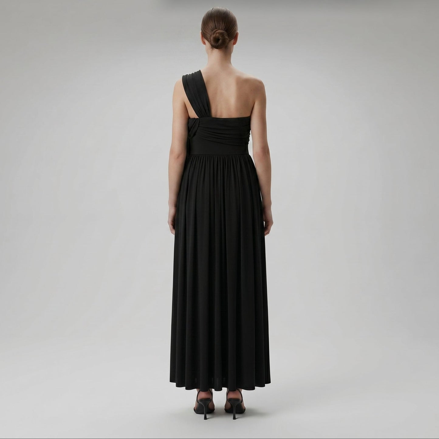 One-Shoulder Draped Evening Dress