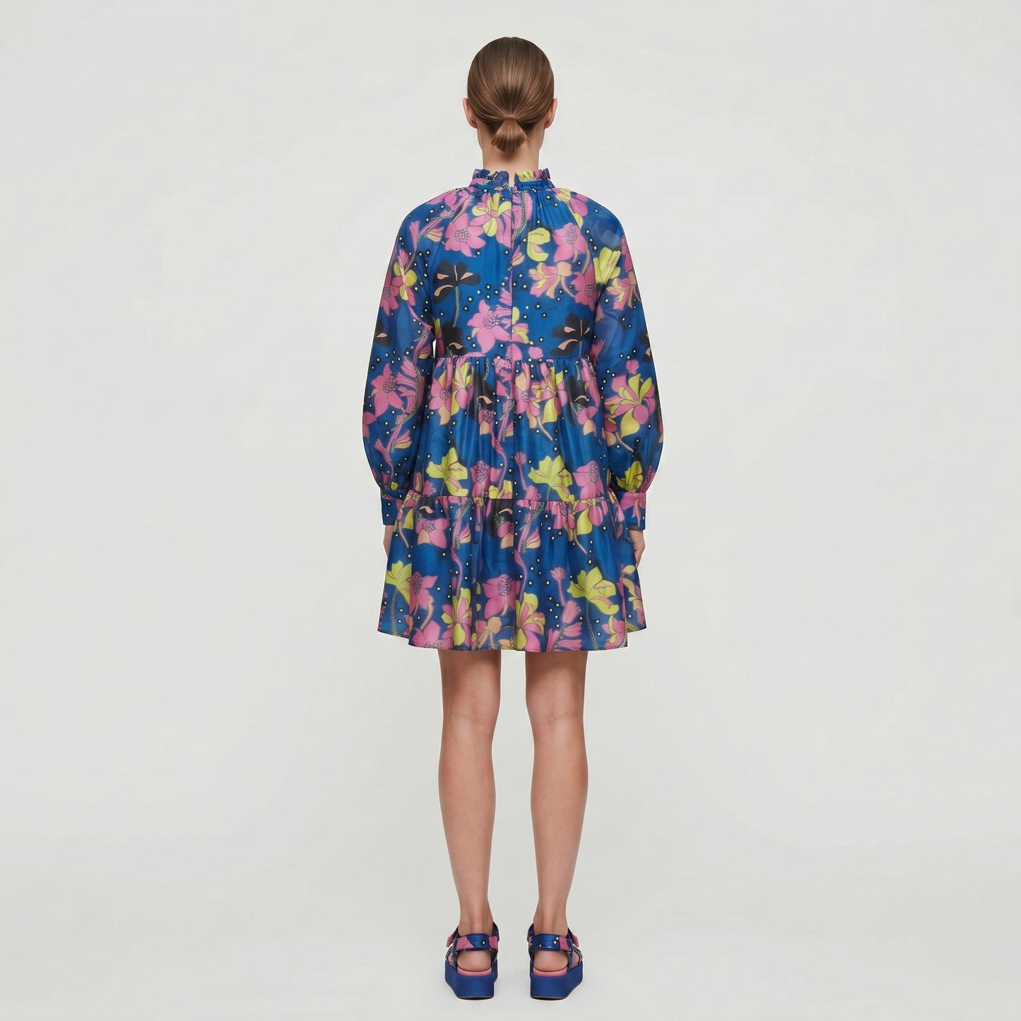 Floral Print Tiered Mini Dress