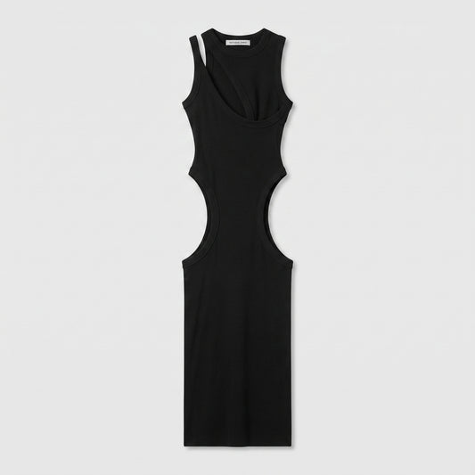 Ribbed Cutout Midi Dress