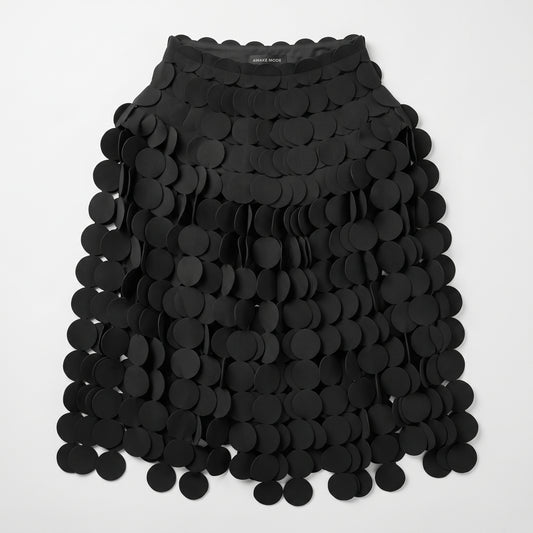 Sculptural Disc Embellished Skirt