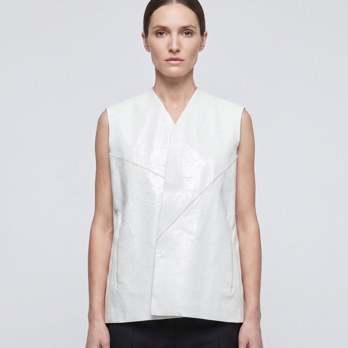 Structured Metallic Texture Tailored Vest