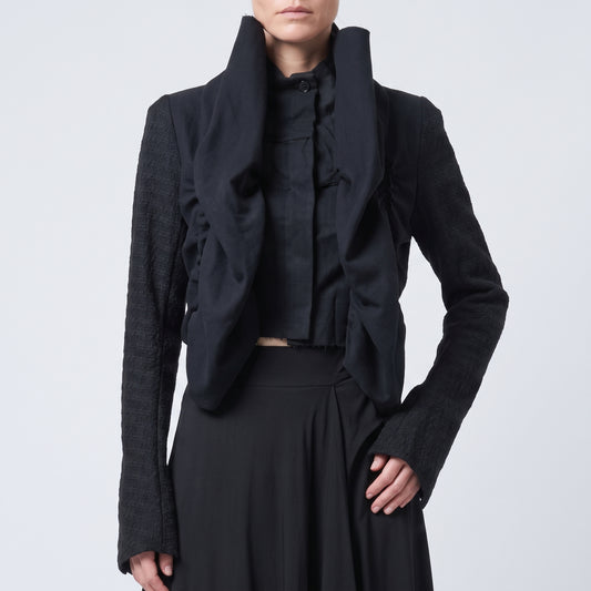 Architectural Ruffled Crop Jacket