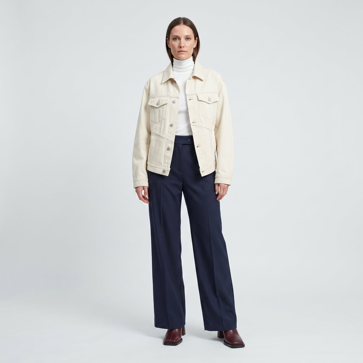 Tailored Navy Cropped Trousers