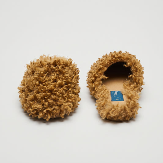Curly Shearling Slip-On Mules