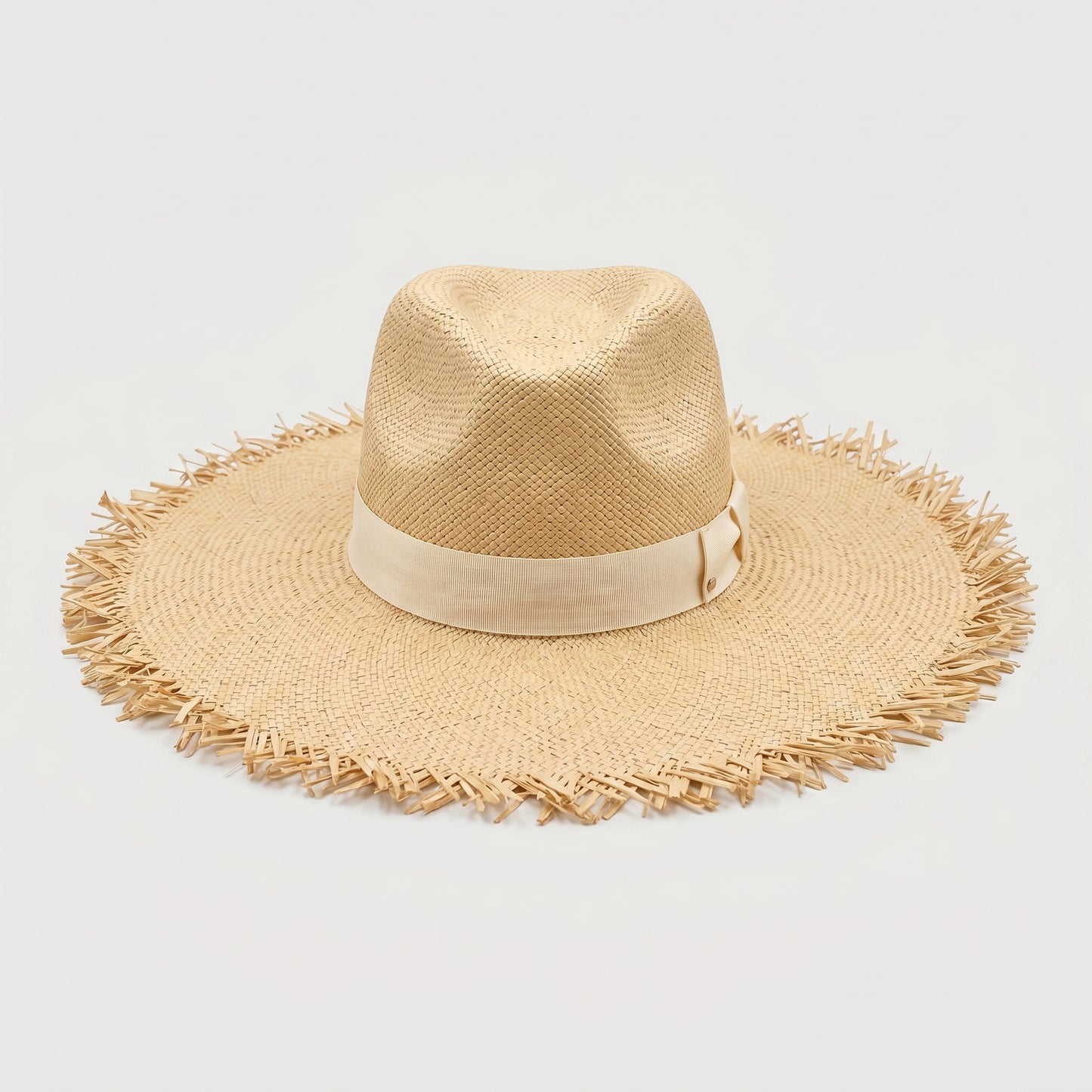 Fringed Wide Brim Straw Hat
