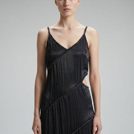Sleek Cutout Midi Slip Dress