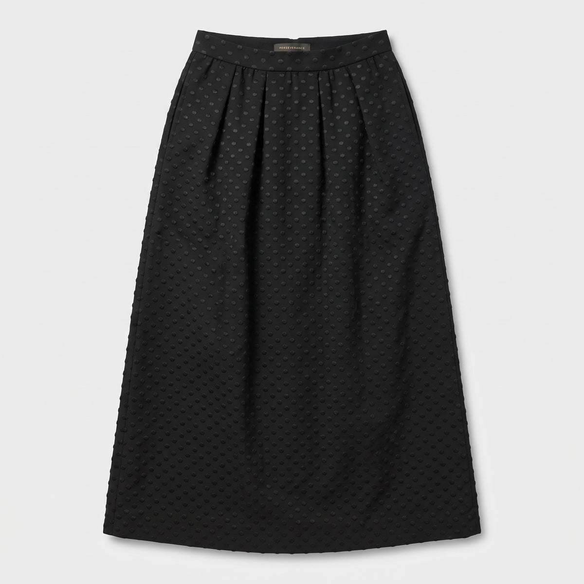 Textured Black Midi Skirt