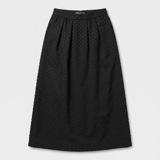 Textured Black Midi Skirt