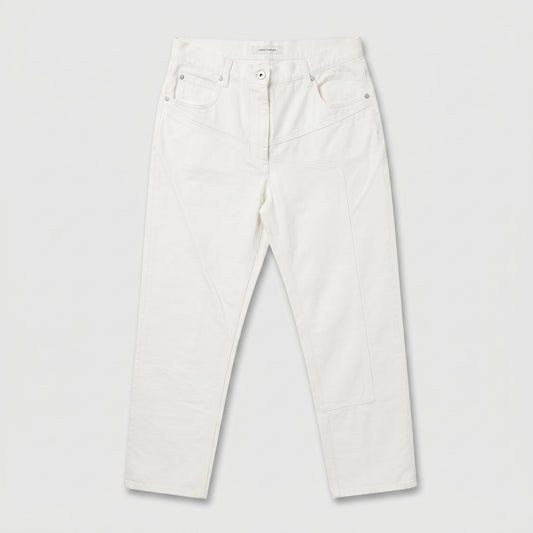 High-Waisted Off-White Denim Jeans