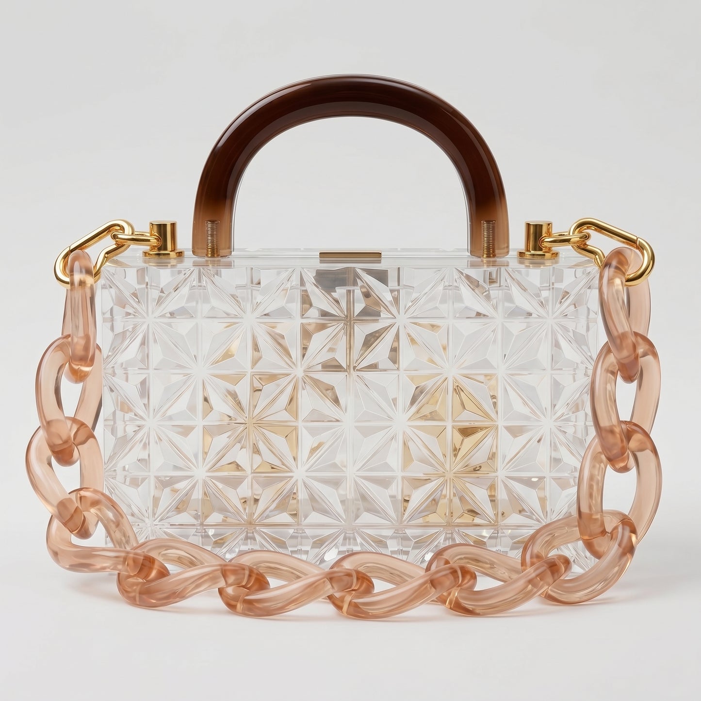 Geometric Transparent Acrylic Box Bag