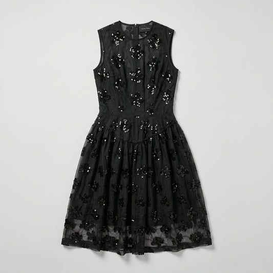 Embellished Floral Tulle Dress