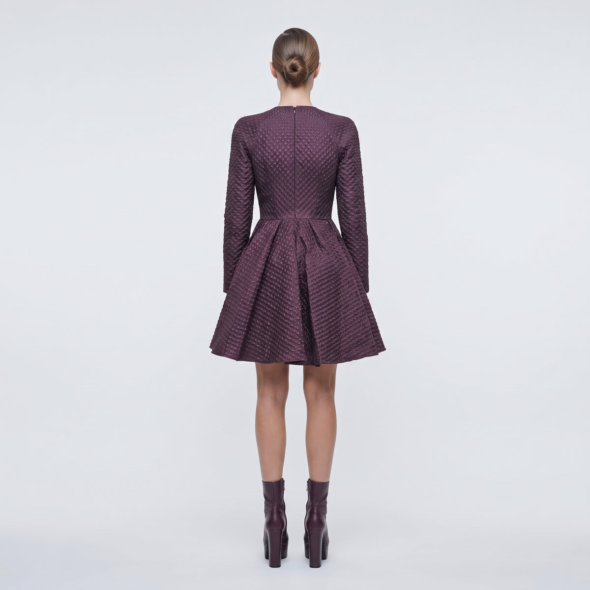 Structured Metallic Textured Mini Dress