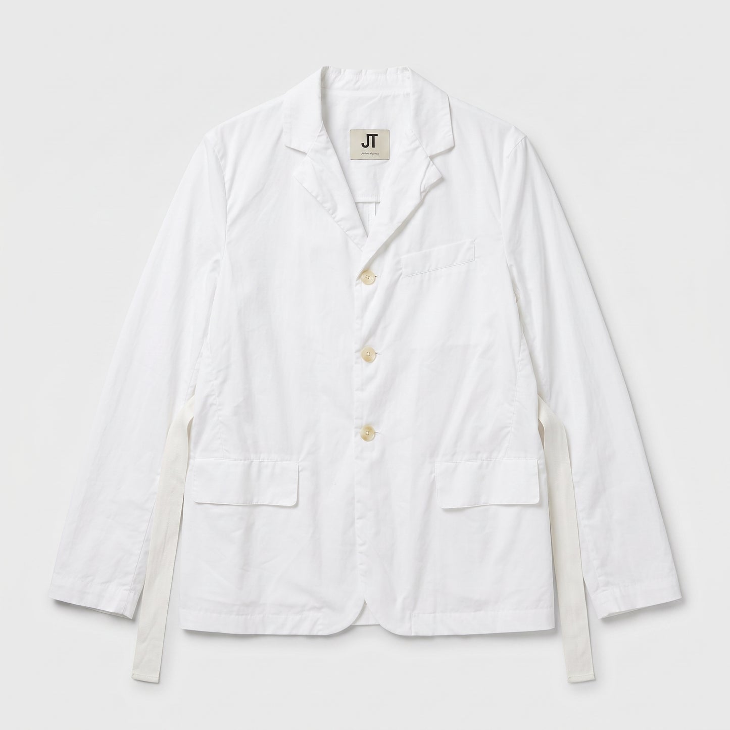 Tailored White Cotton Blazer