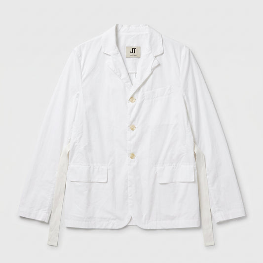 Tailored White Cotton Blazer