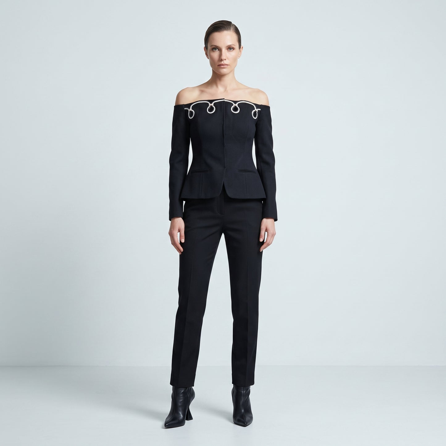 Off-Shoulder Sculptural Evening Top
