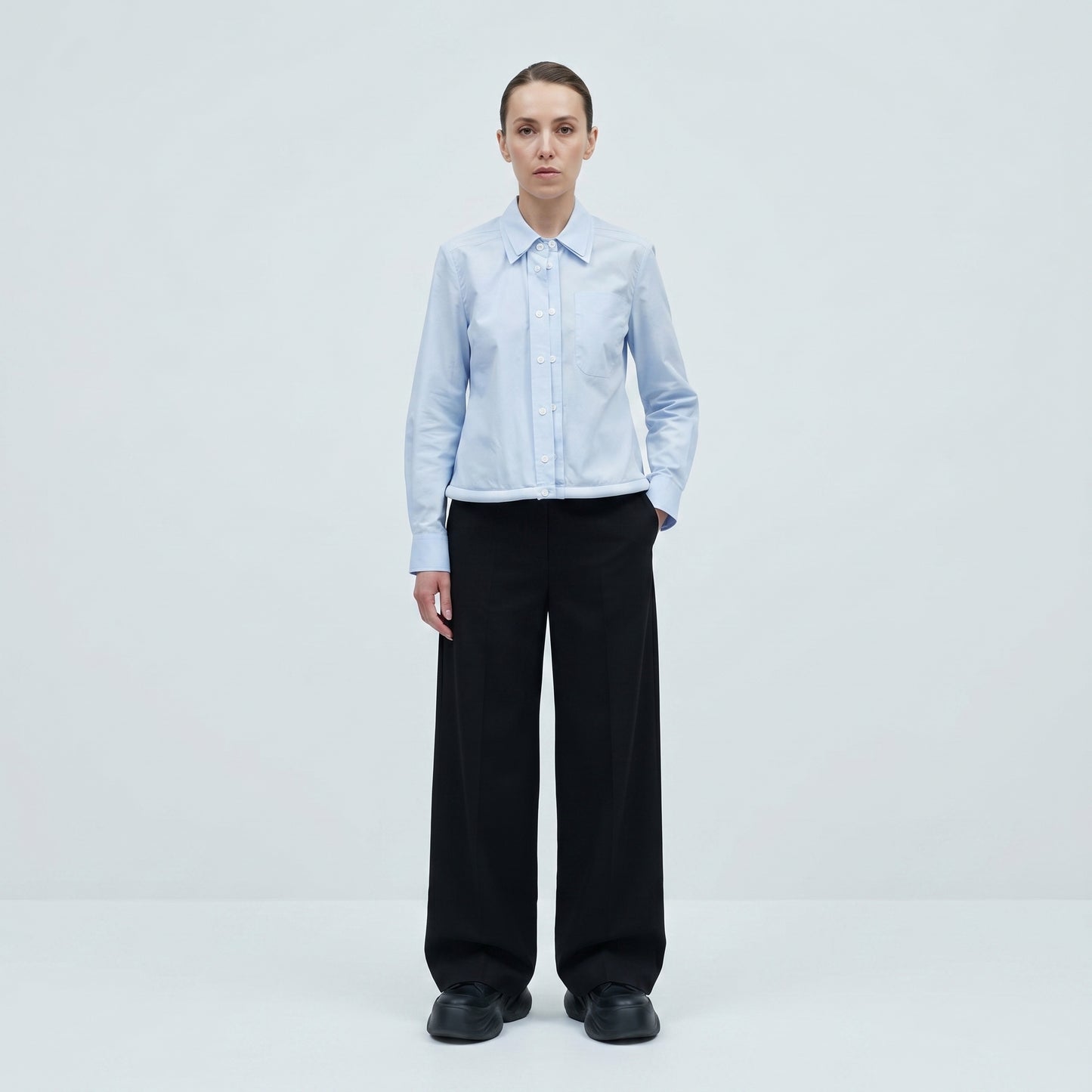 Padded Hem Cotton Shirt