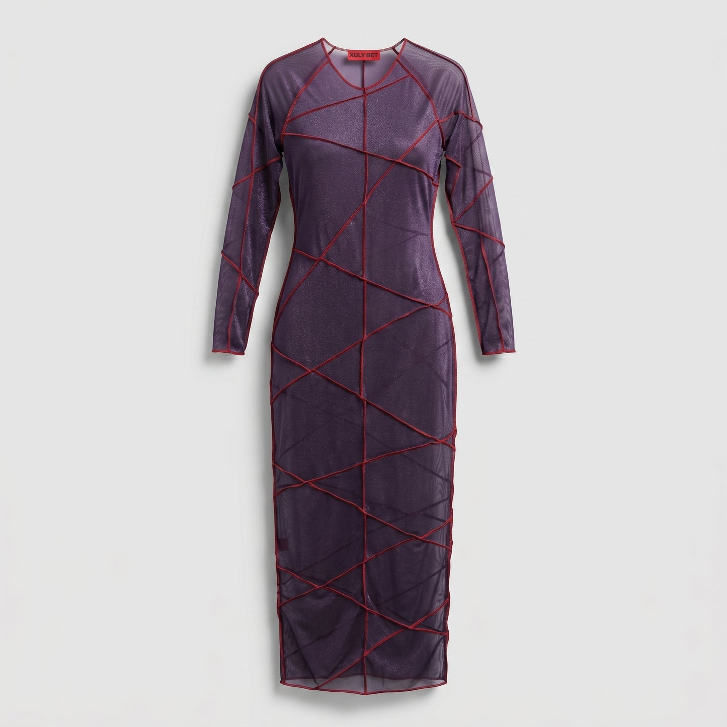 Geometric Mesh Midi Dress