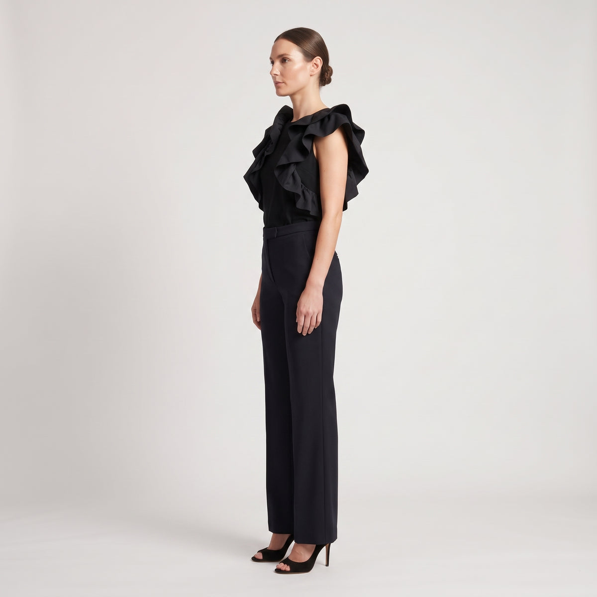 Tailored Black Straight Trousers