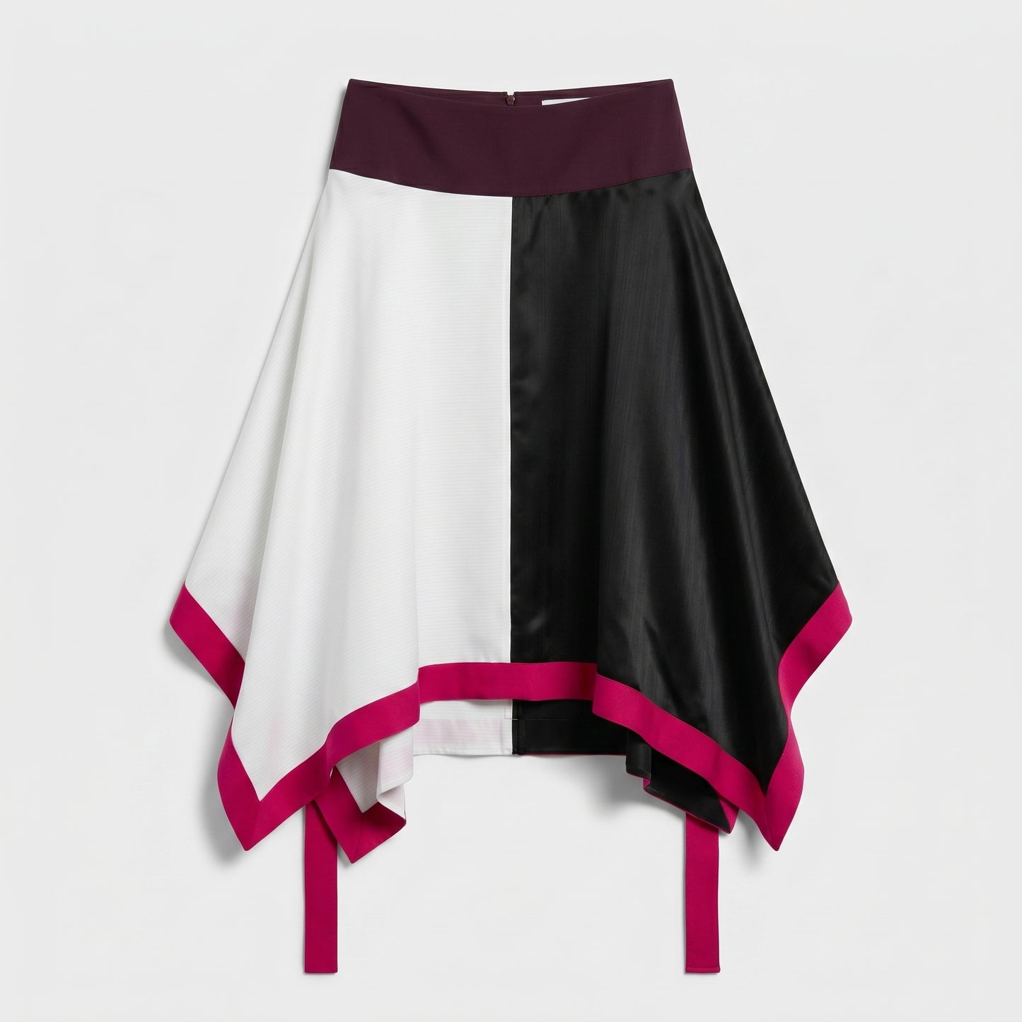 Colorblock Asymmetric Flared Skirt