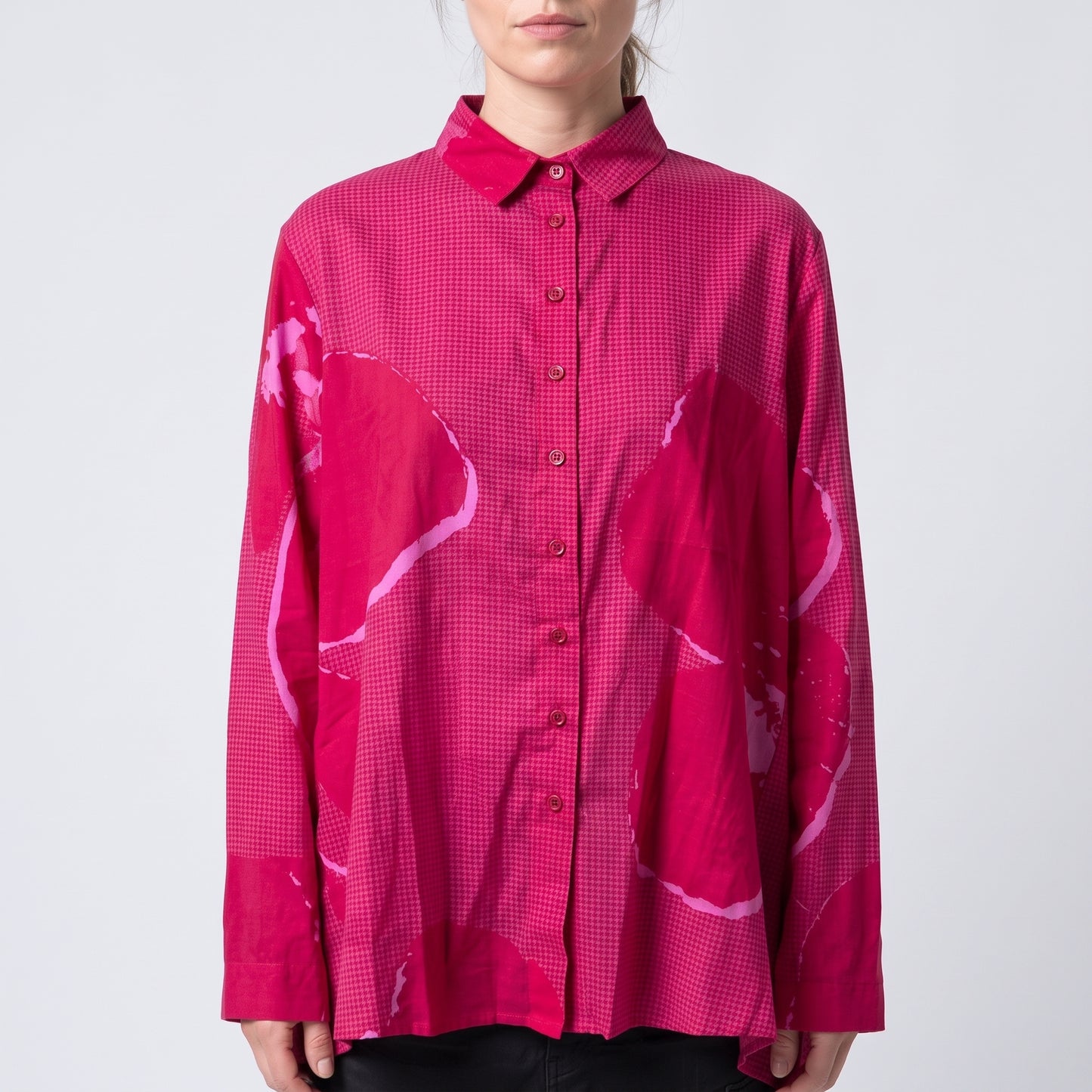 Abstract Print Button Down Shirt