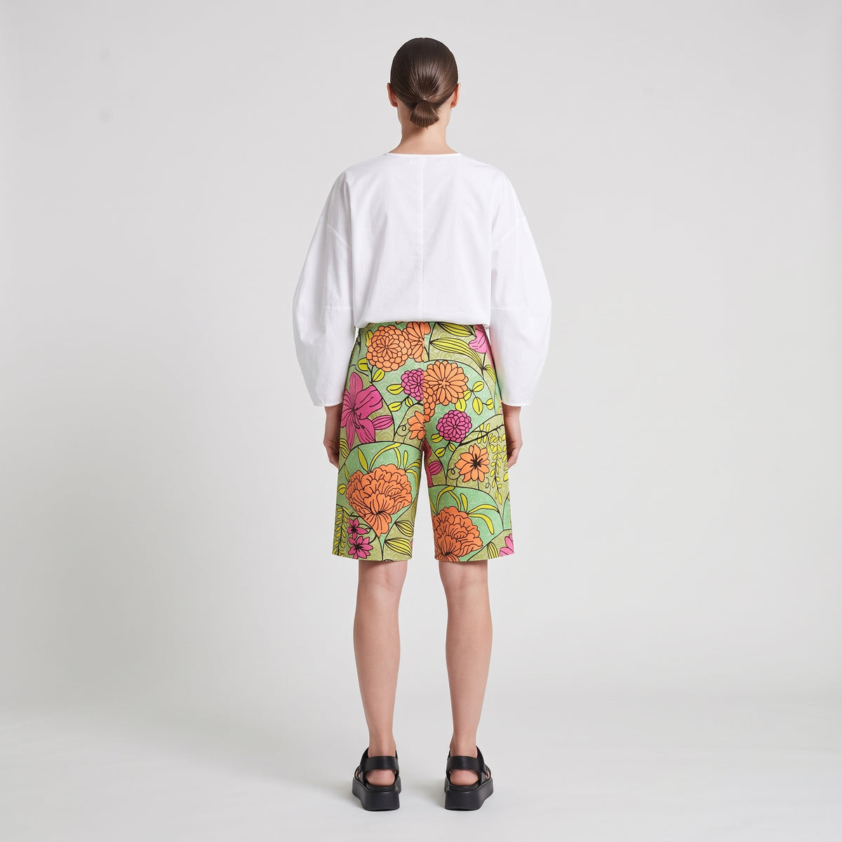 Floral Print Drawstring Shorts