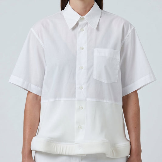 Contrast Sculpted Hem Shirt