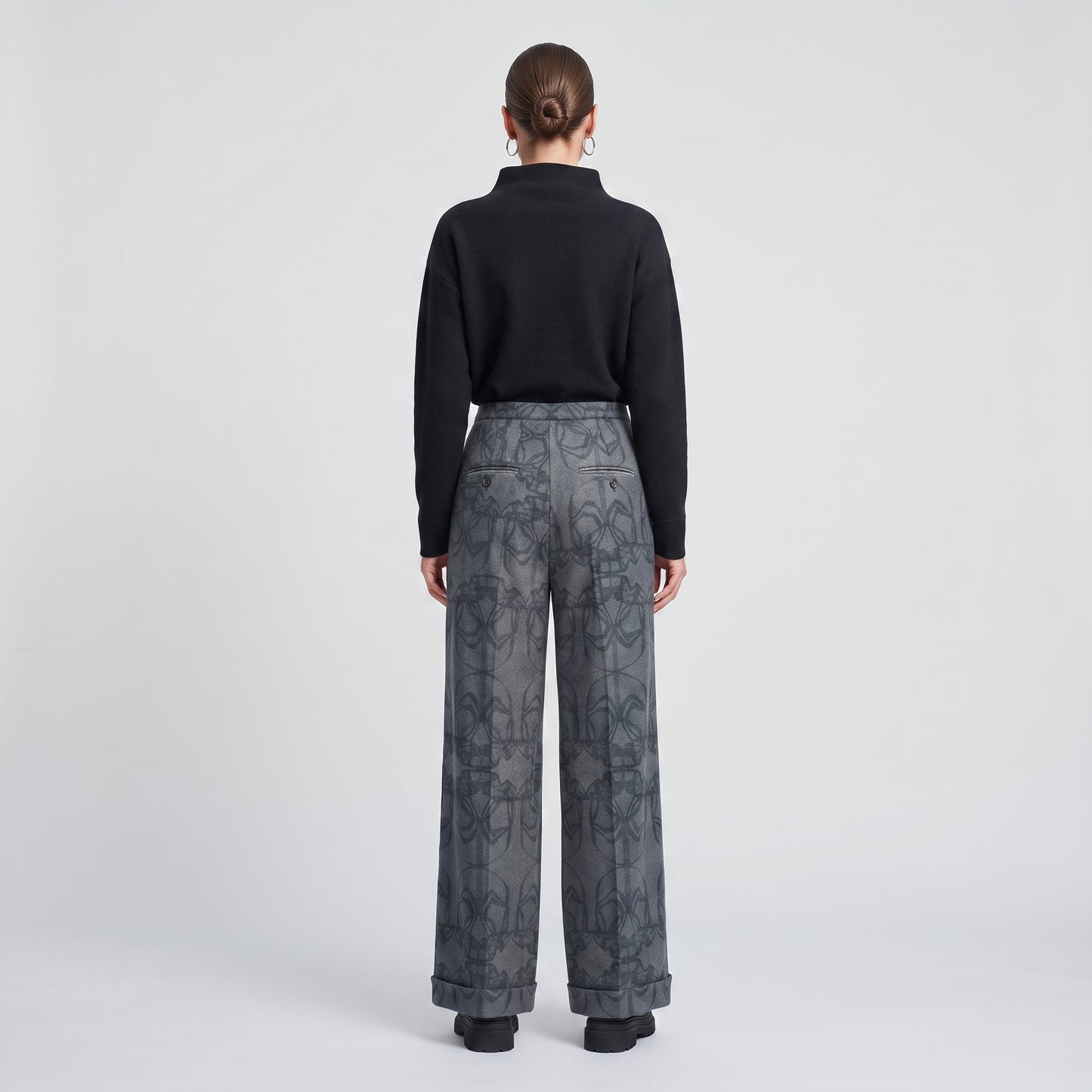 Graphic Print Tailored Trousers