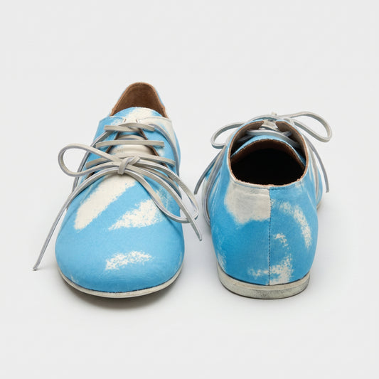 Abstract Print Leather Oxford Shoes