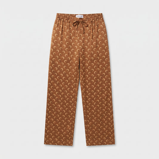 Monogram Print Drawstring Trousers