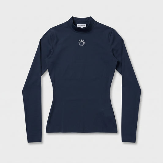 Essential Navy Mock Neck Top