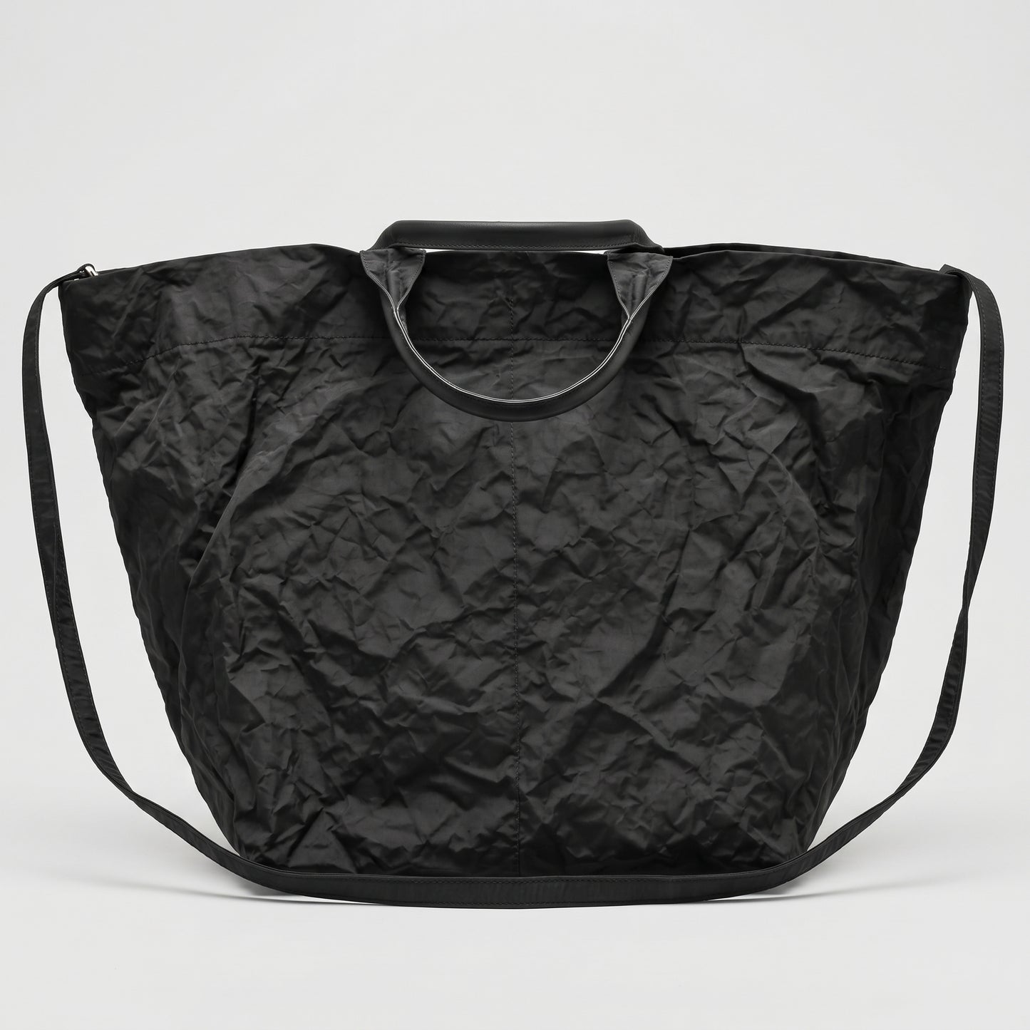 Crinkled Nylon Tote Bag