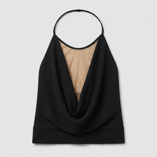 Draped Halter Illusion Top