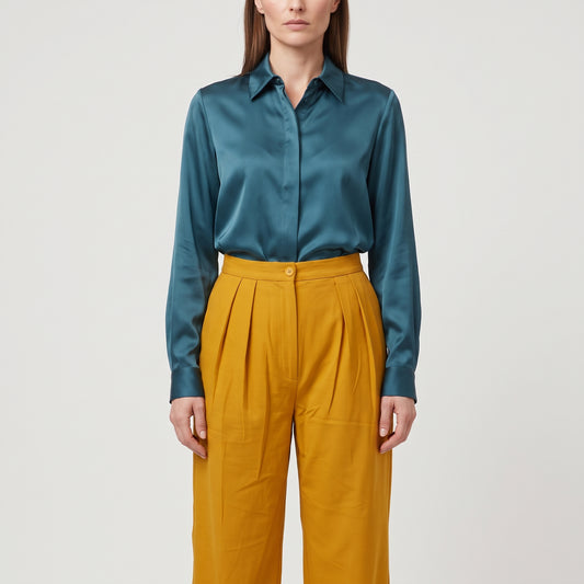 Tailored Mustard Pleated Trousers