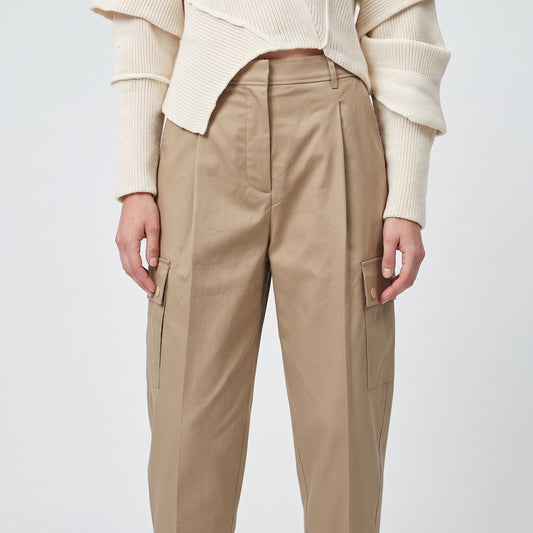 Tailored High-Rise Cargo Trousers