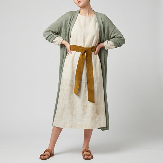 Wide Suede Tie Belt